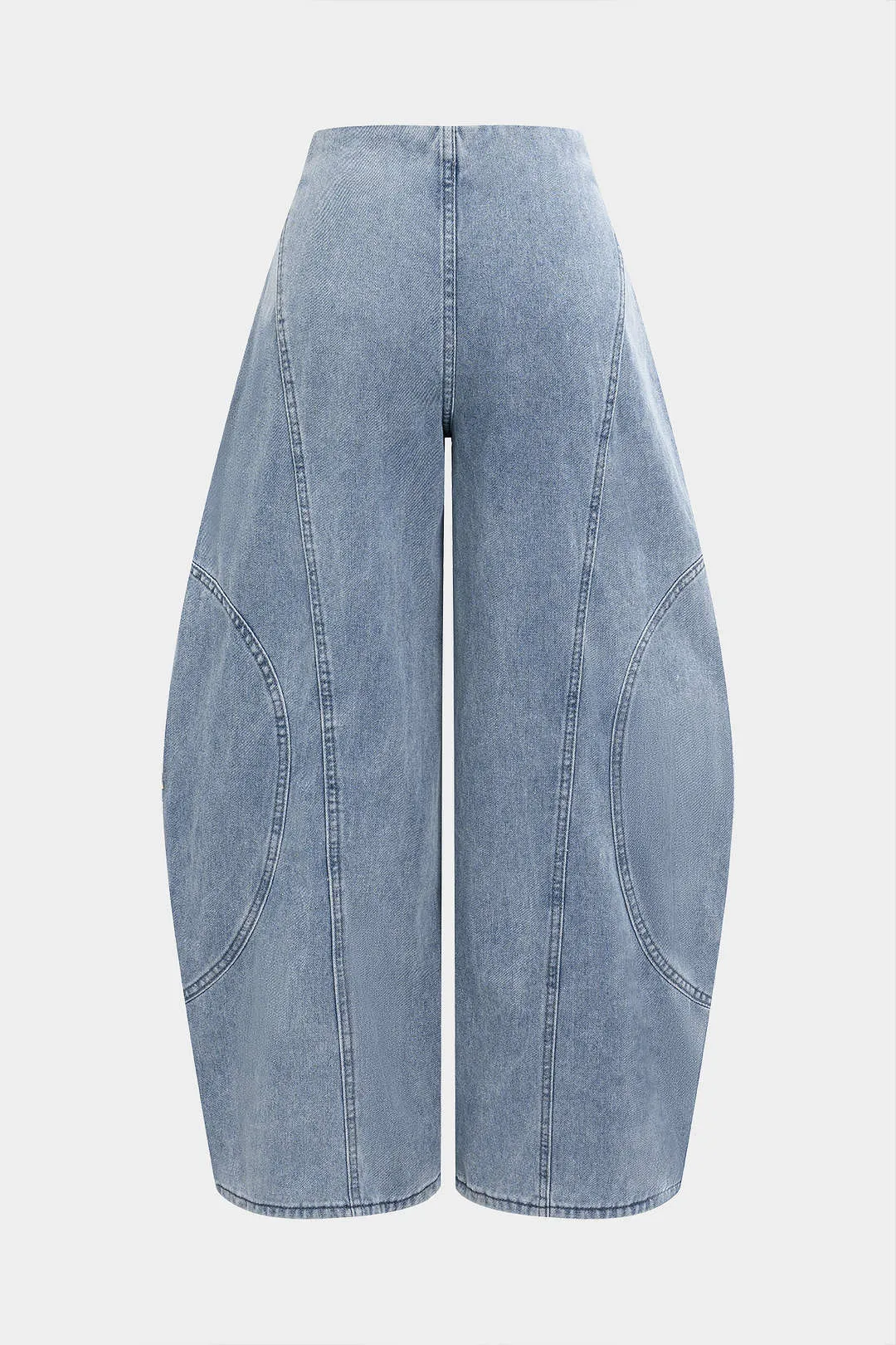 Denim Wide Leg Barrel Jeans sold by Micas product image thumbnail 2