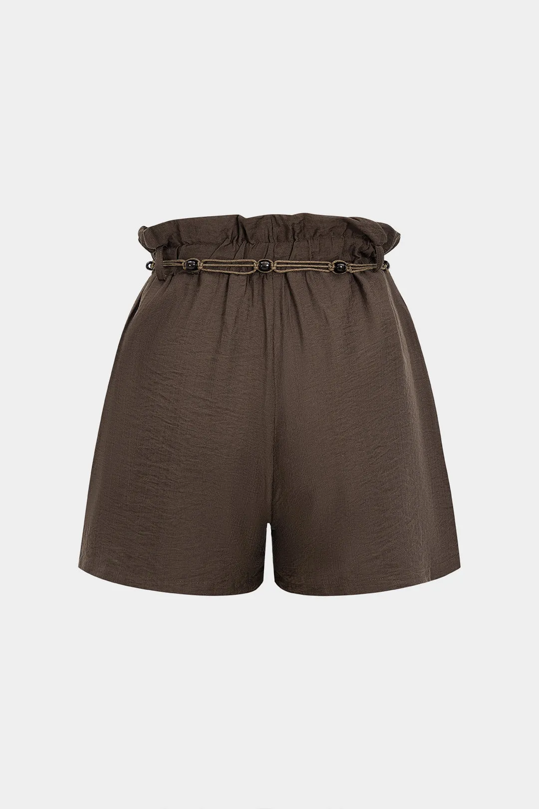 Solid Ruched Belted Shorts sold by Micas product image thumbnail 2