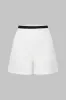 Contrast Pipiing High Waist Zipper Shorts sold by Micas
