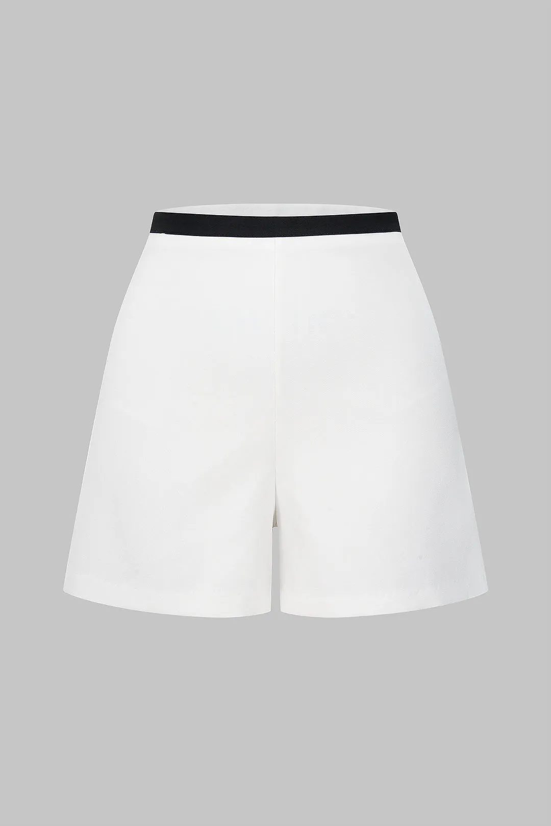 Contrast Pipiing High Waist Zipper Shorts sold by Micas
