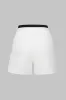 Contrast Pipiing High Waist Zipper Shorts sold by Micas