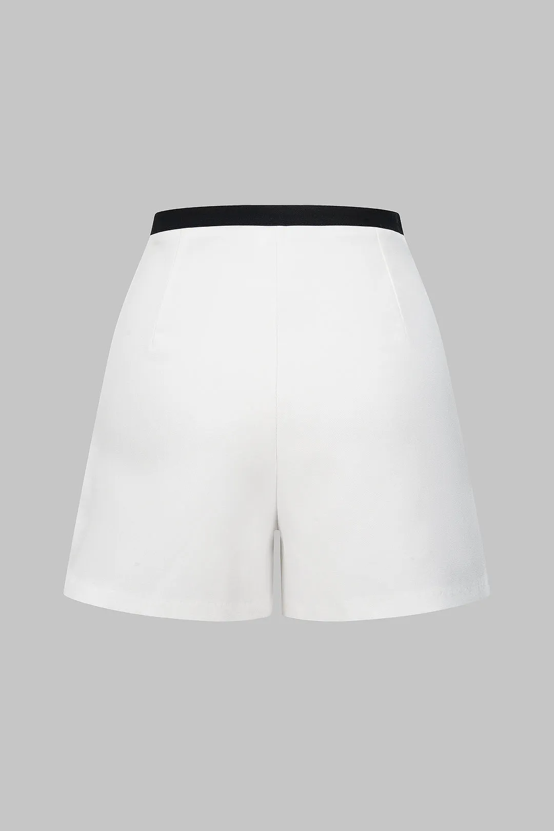 Contrast Pipiing High Waist Zipper Shorts sold by Micas product image thumbnail 2