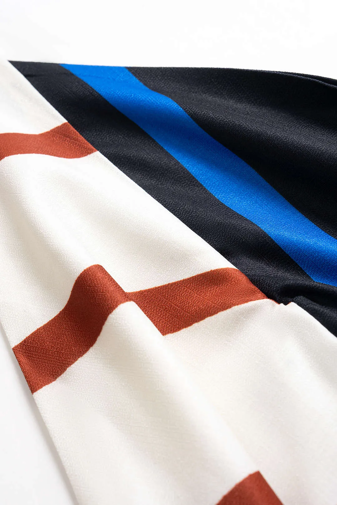 Linen Contrast Print Color Block Stripes Tie Back Sleeveless Mini Dress sold by Micas product image thumbnail 3