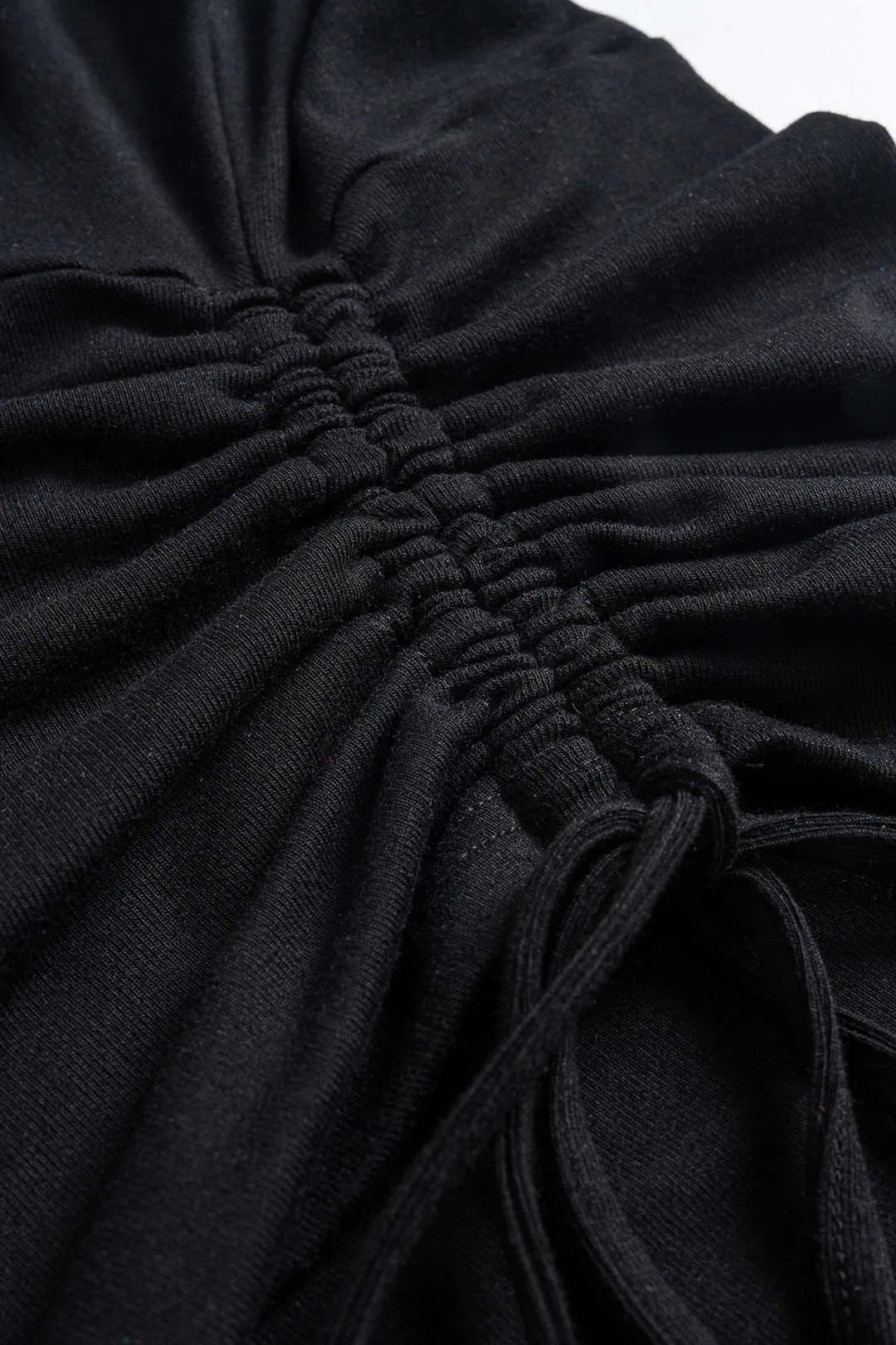 Denim Drawstring Patchwork Crop Top sold by Micas product image thumbnail 3