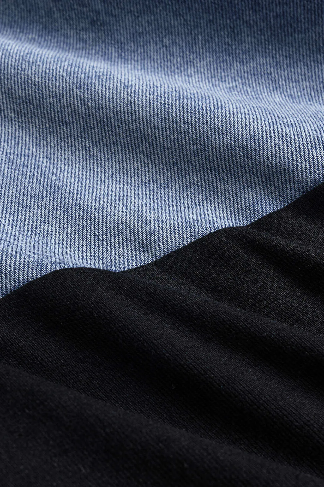 Denim Drawstring Patchwork Crop Top sold by Micas product image thumbnail 4