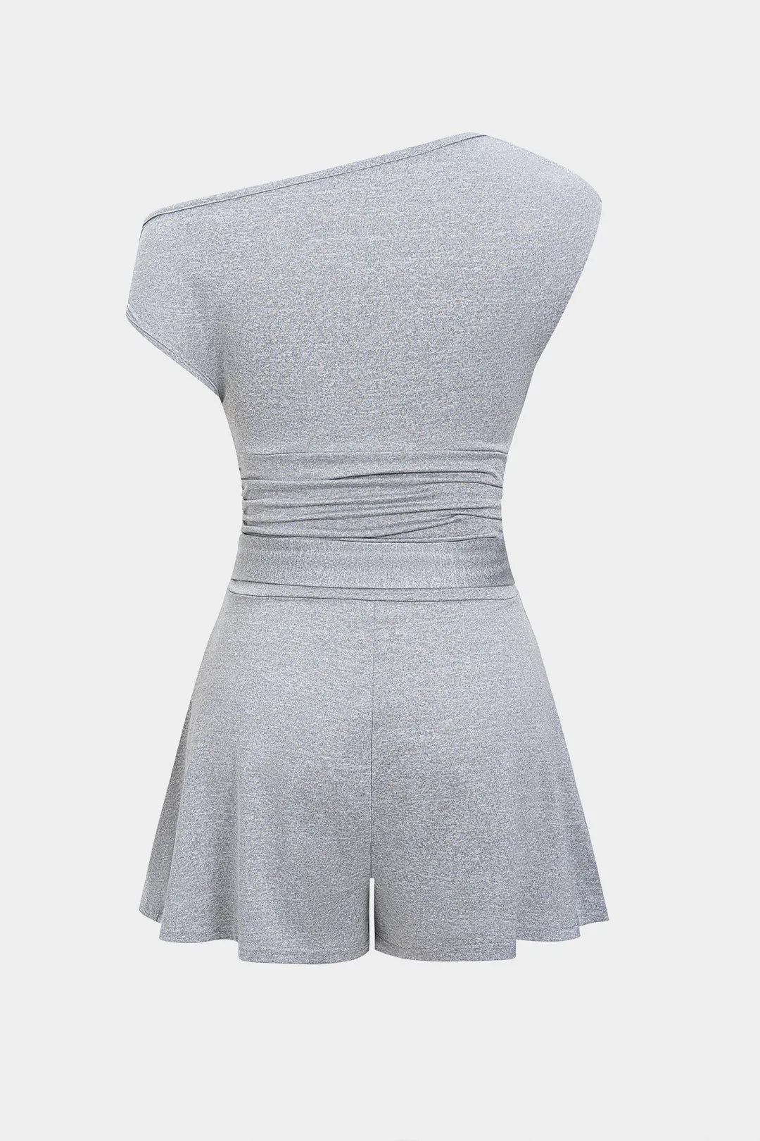 Ruched Belted Asymmetrical Short Sleeve Jumpsuit sold by Micas product image thumbnail 2