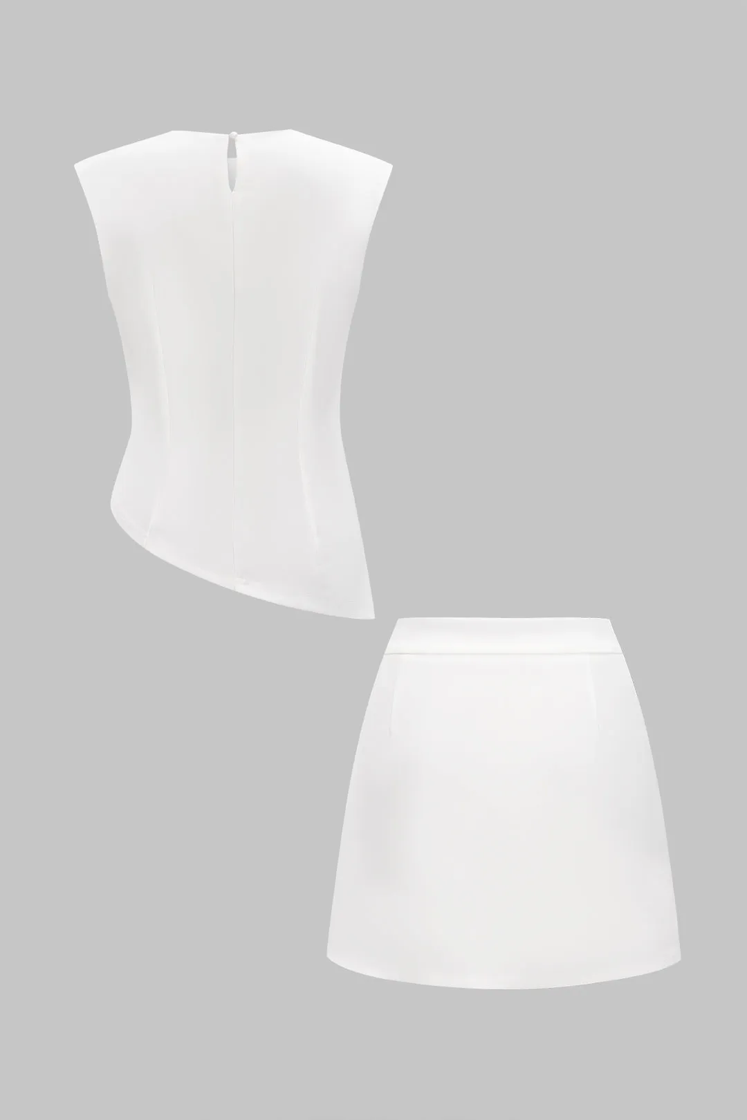 Metallic Decor Asymmetrical Tank Top And Skirt Set sold by Micas product image thumbnail 2