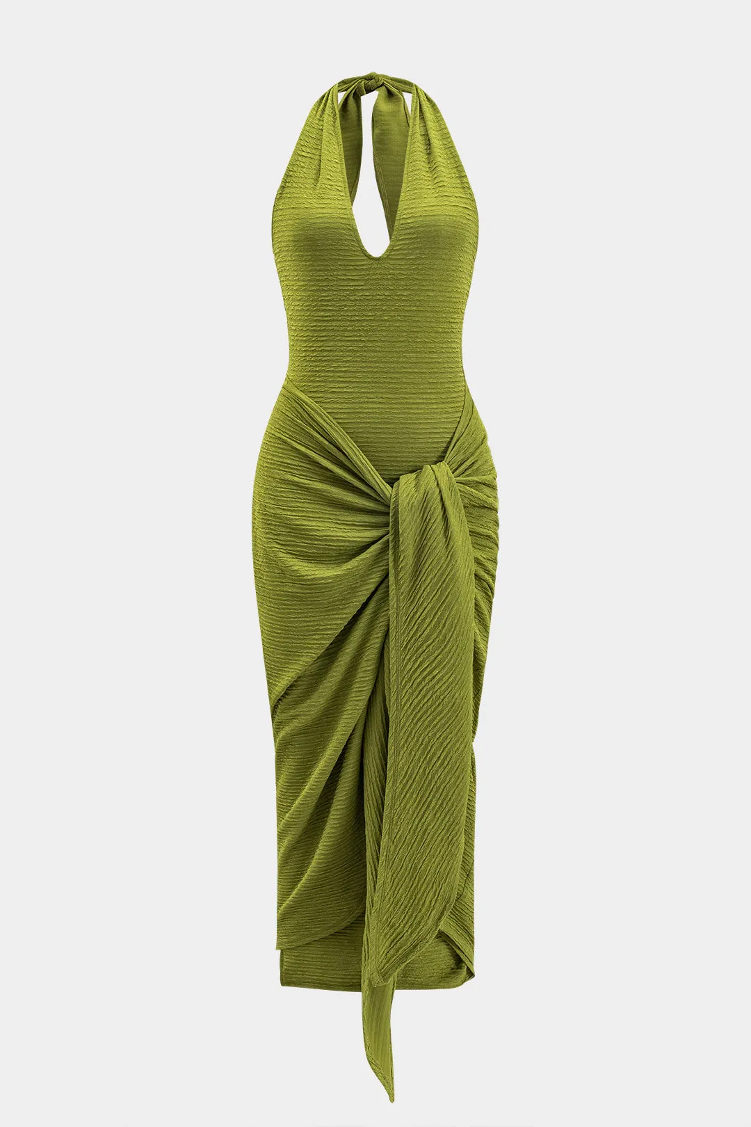 Halter Neck Tie Up Sleeveless Maxi Dress sold by Micas