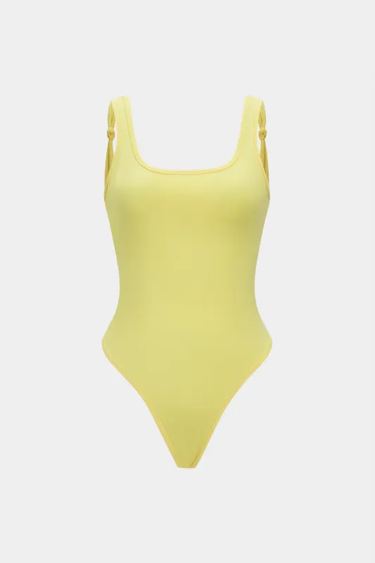 Knotted Solid Sleeveless Bodysuit sold by Micas