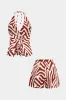 Abstract Contrast Print Halter Tie-Up Top And Drawstring High Waist Shorts Set sold by Micas