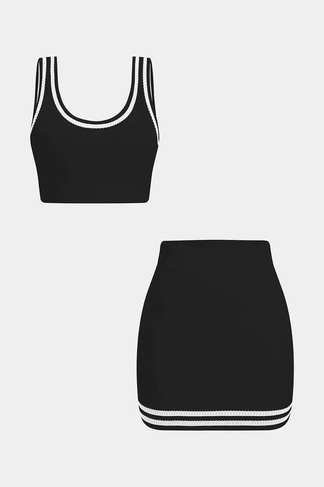 Contrast Knit Cami Top And Skirt Set sold by Micas product image thumbnail 5