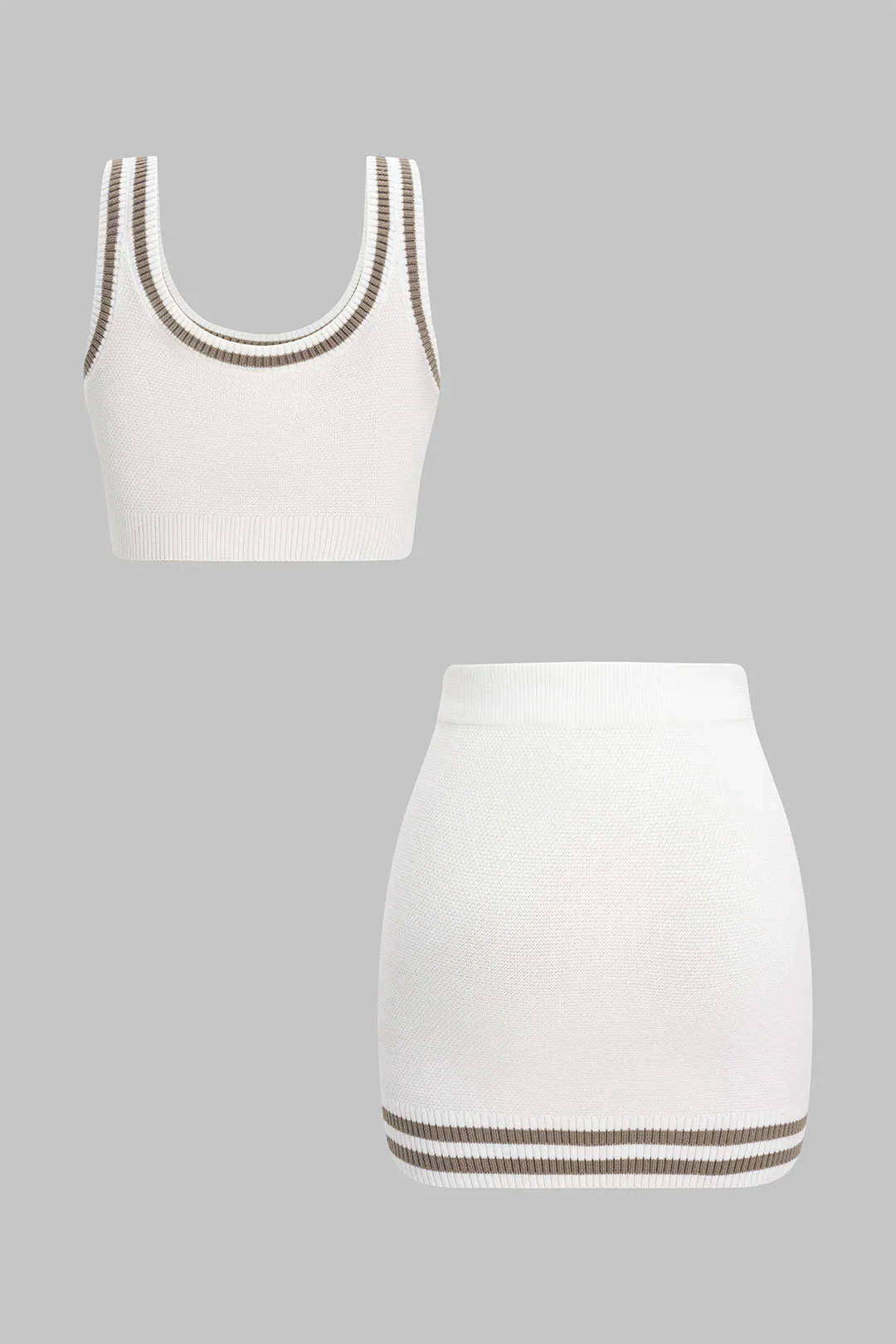 Contrast Knit Cami Top And Skirt Set sold by Micas product image thumbnail 2