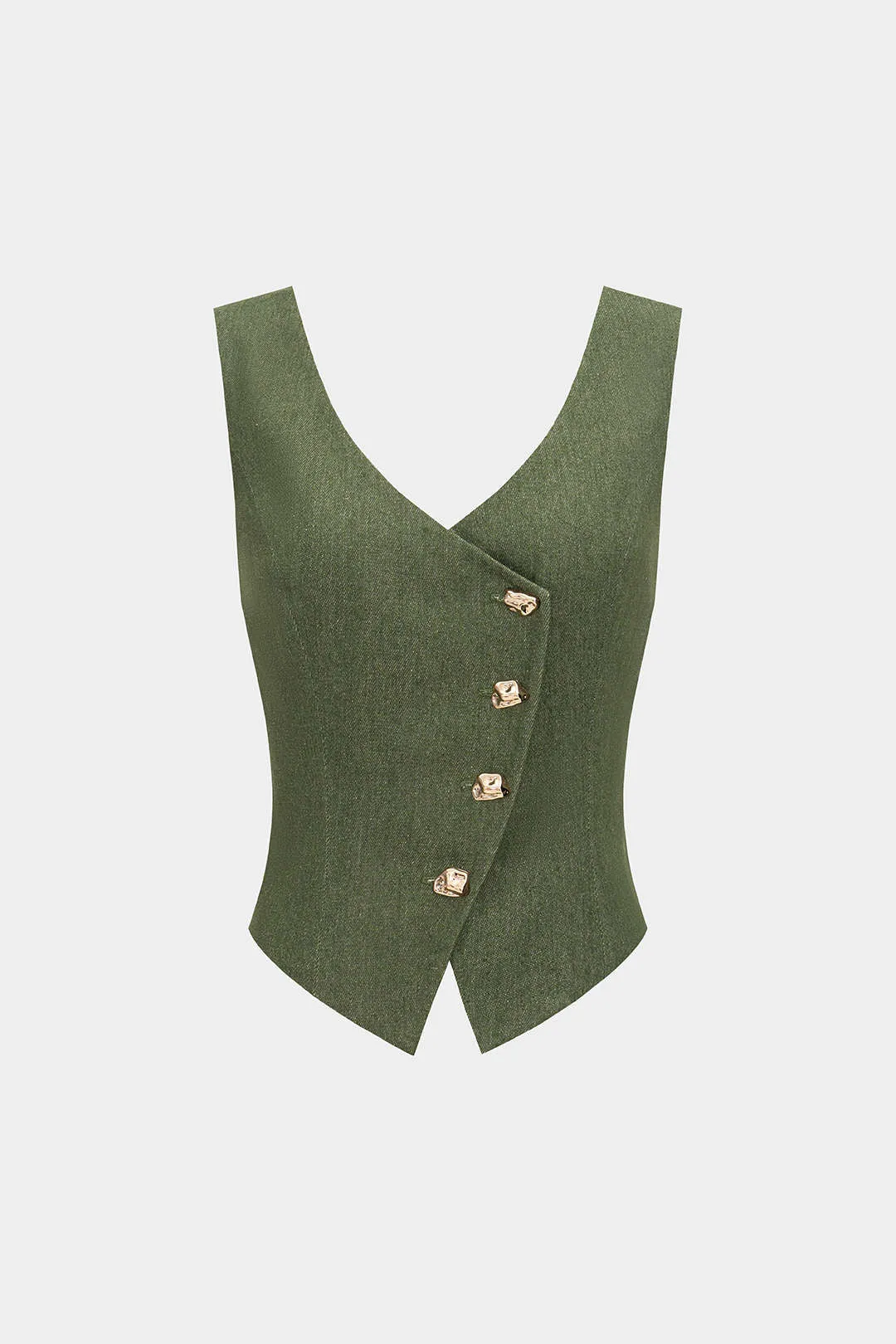 Metallic Asymmetrical Tank Top sold by Micas