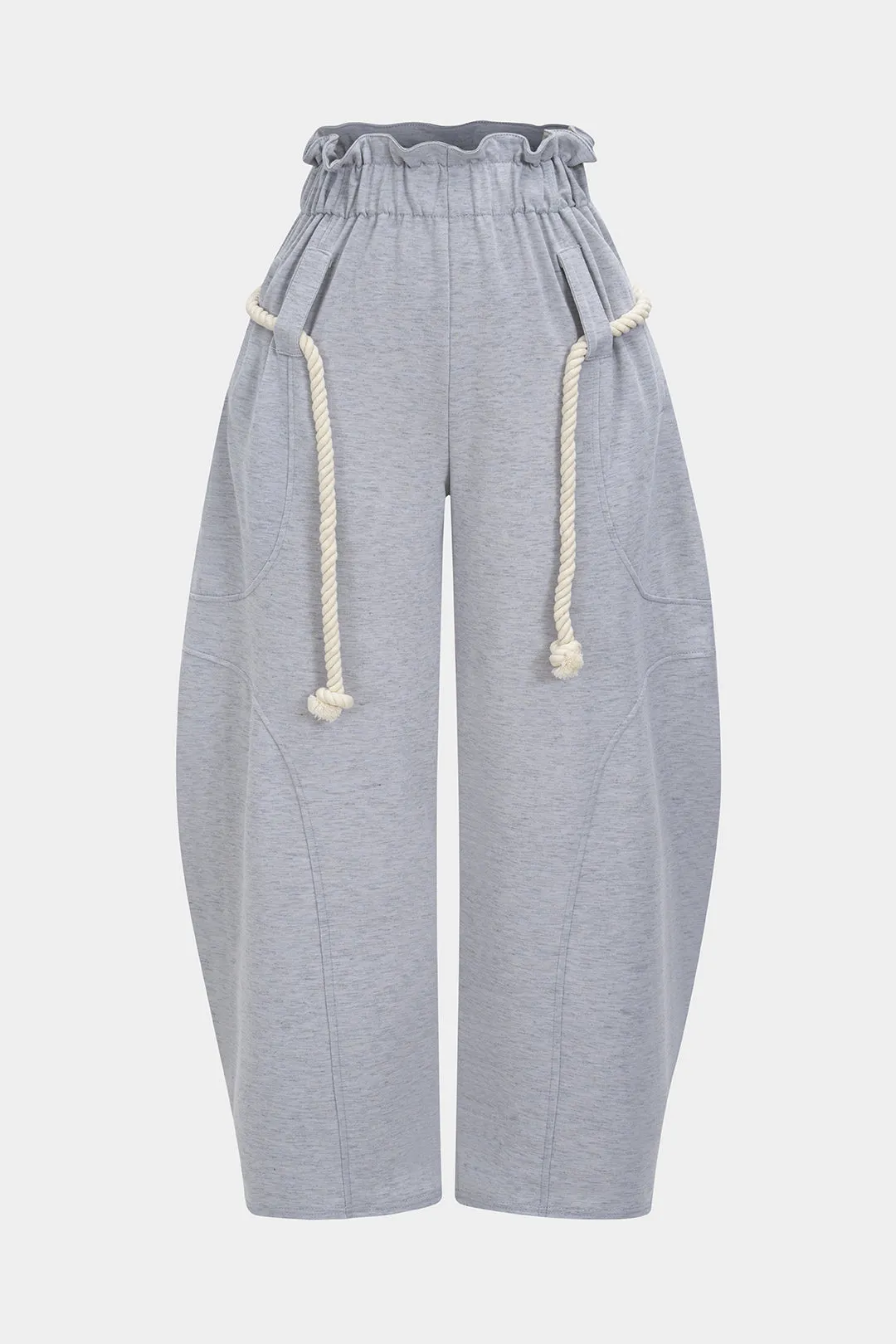 Bæltede trækkarrelbukser sold by Micas