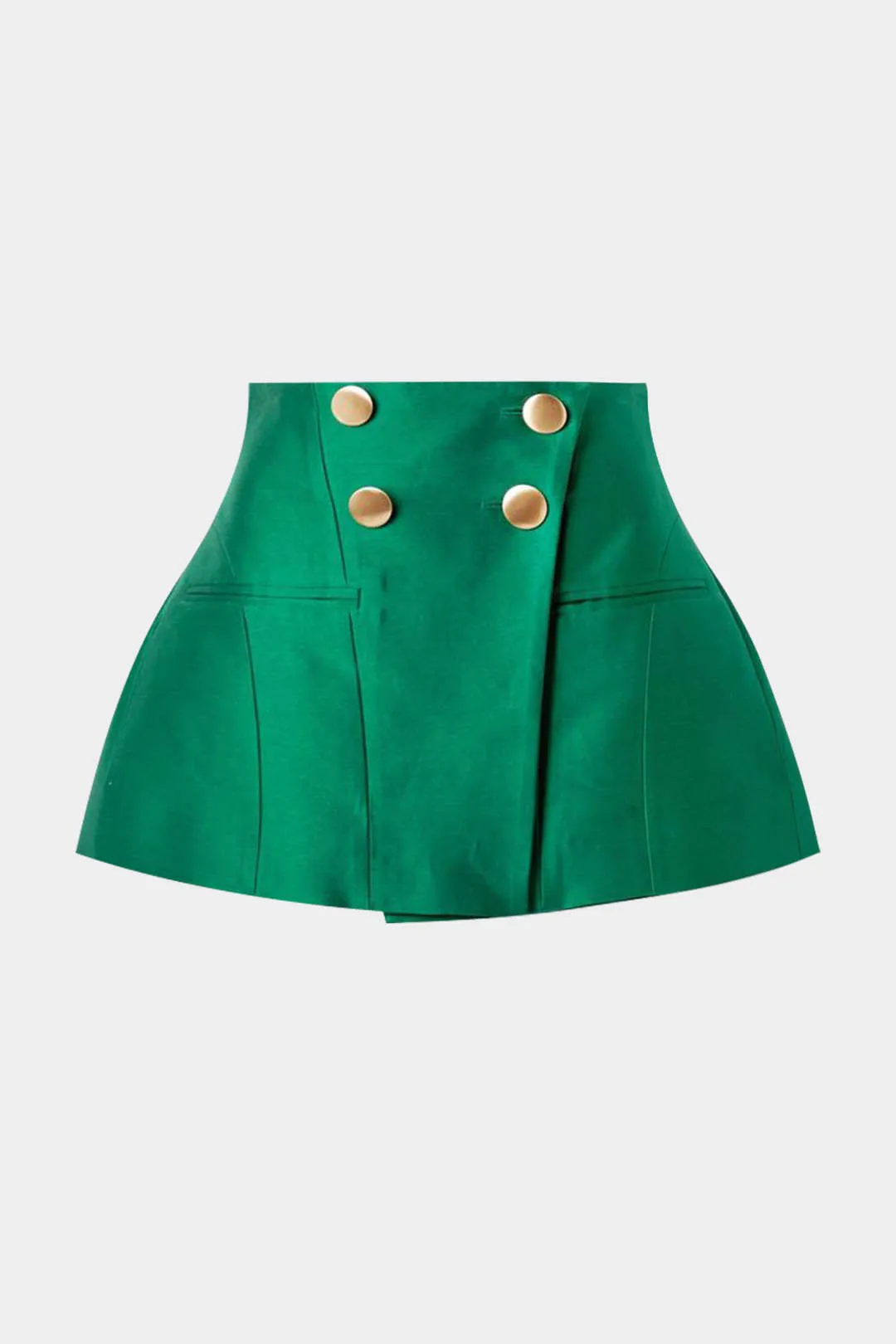 Satin Metallic Button Shorts sold by Micas