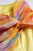 Ombre print chiffon satin ruched twist knude spalte nederdel sold by Micas