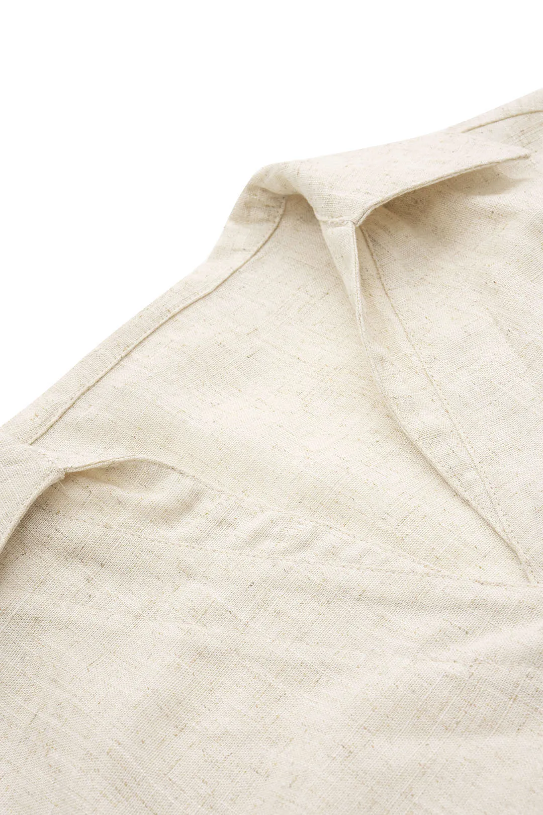 Linned V-hals knap kortærmet shirt sold by Micas product image thumbnail 3