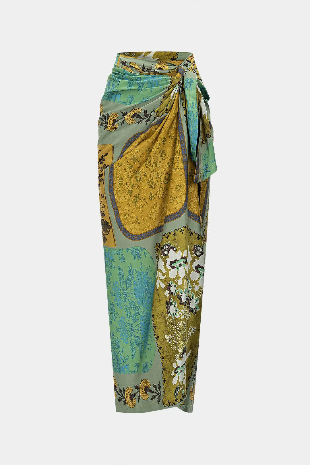 Retro print satin slips front nederdel sold by Micas product image thumbnail 4