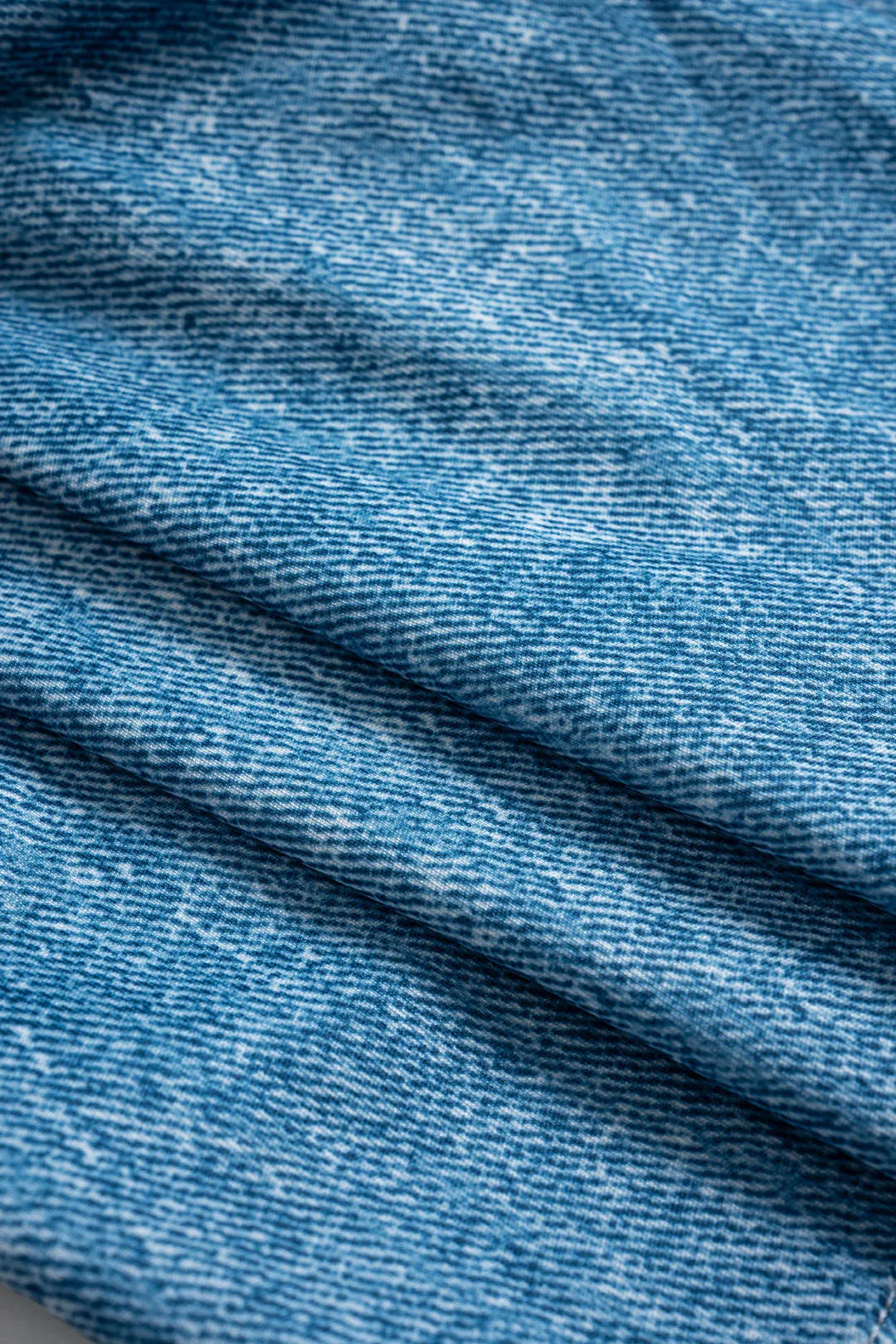 Denim Print Asymmetrical Twist Knot Stropless Tube Top sold by Micas product image thumbnail 4