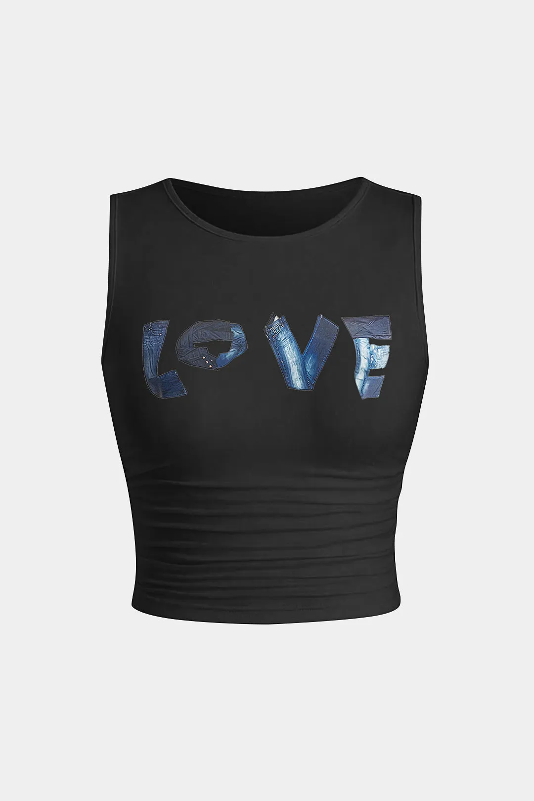 Plus størrelse brevprint ruched tank top sold by Micas product image thumbnail 3