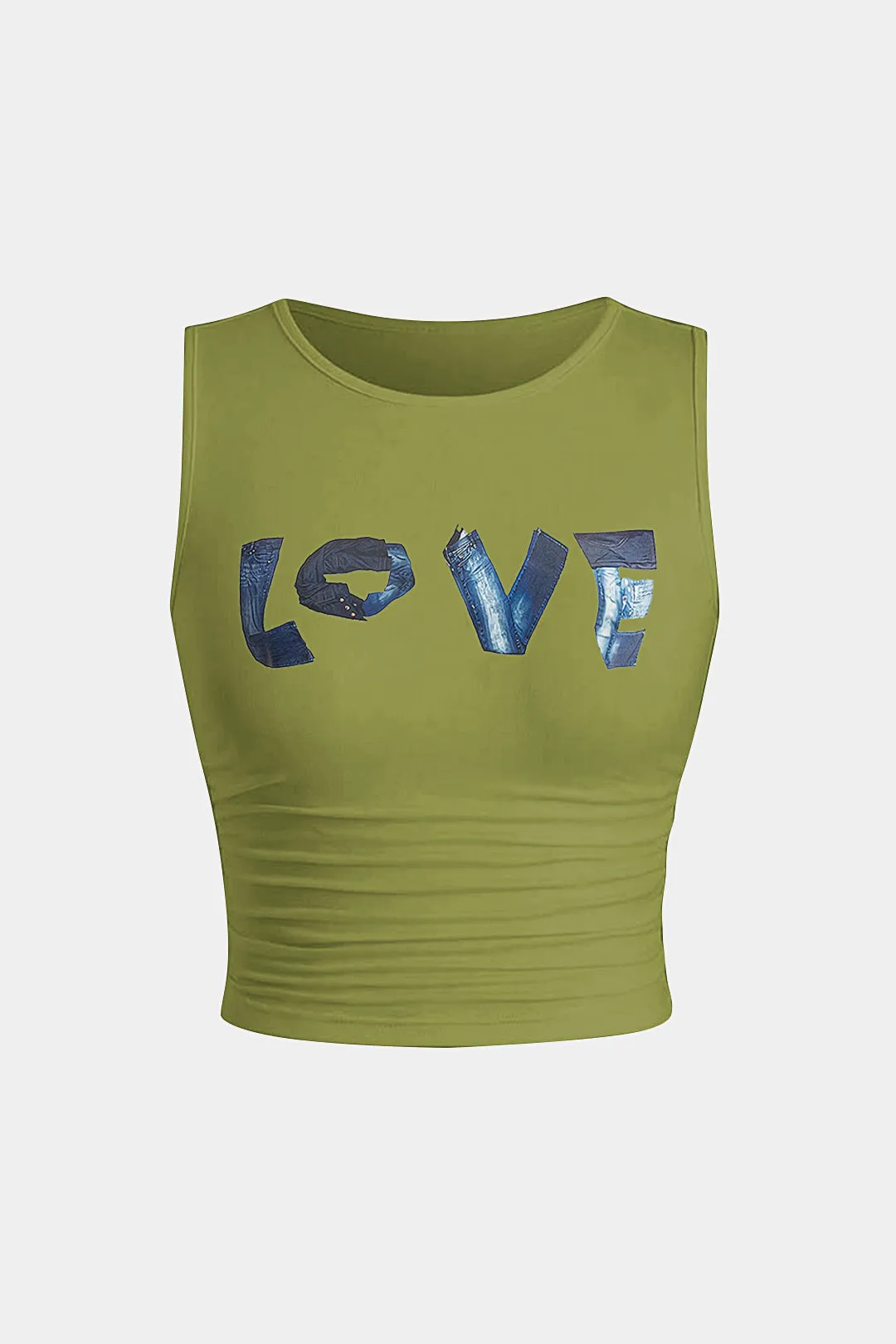 Plus størrelse brevprint ruched tank top sold by Micas product image thumbnail 4