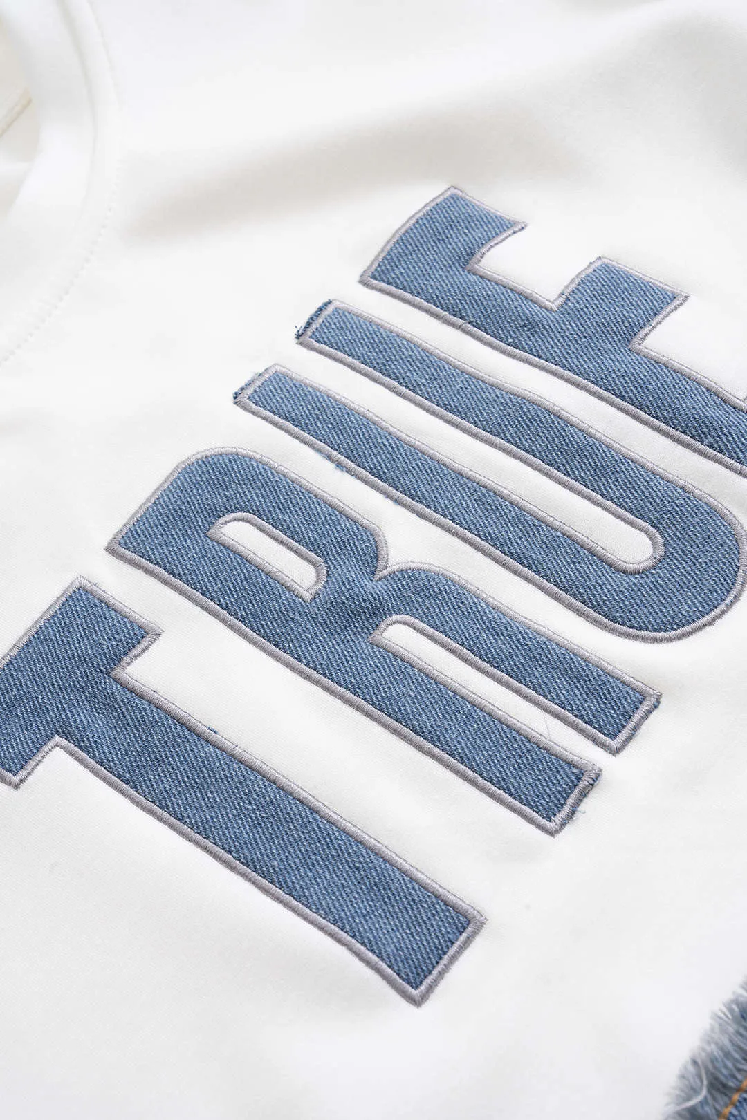 Patchwork brev print flossede tank top og binde-front bukser sæt sold by Micas product image thumbnail 3