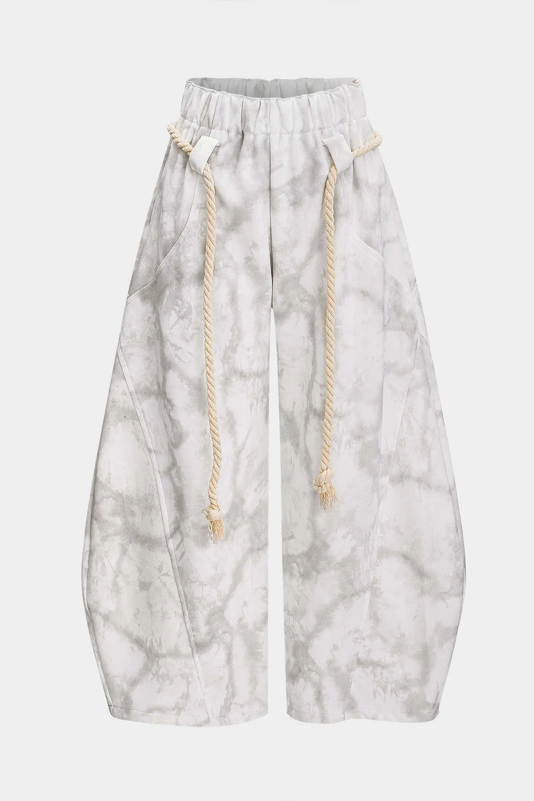 Marmorbind farvestof udskrivning binding brede ben bukser sold by Micas