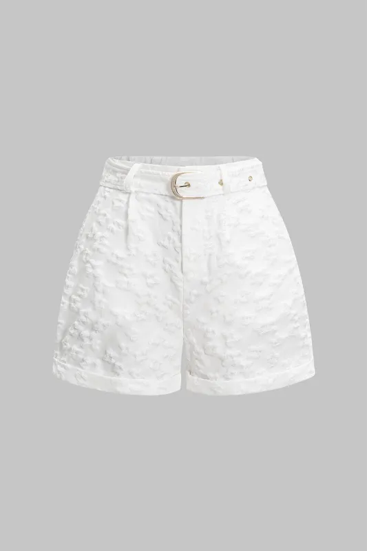 Jacquard Belted Shorts sold by Micas