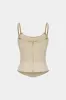 Metallic Chain Zipper Slip Cami Top sold by Micas