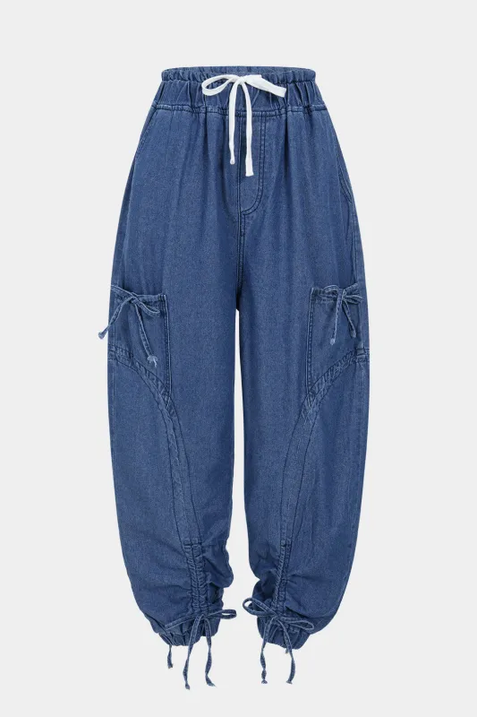 Denim Tie-Up Pocket Jeans sold by Micas
