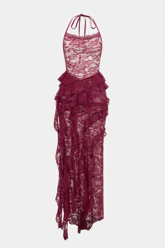 Halter V-Neck Backless Sleeveless Maxi Dress sold by Micas
