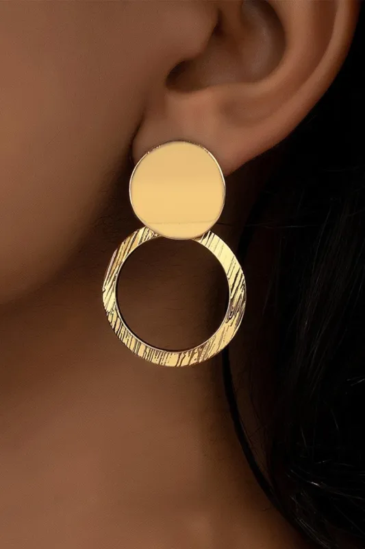 Hollow Round Spliced Earrings sold by Micas