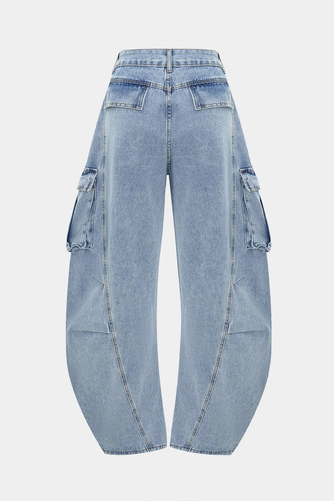 Denim Pocket Wide Leg Barrel Jeans sold by Micas product image thumbnail 2