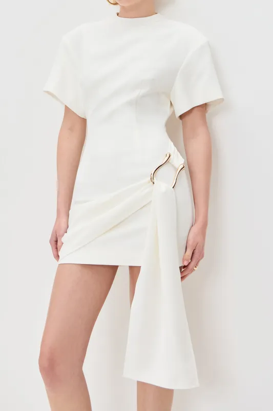 Metallic Decor Tie Short Sleeve Mini Dress sold by Micas