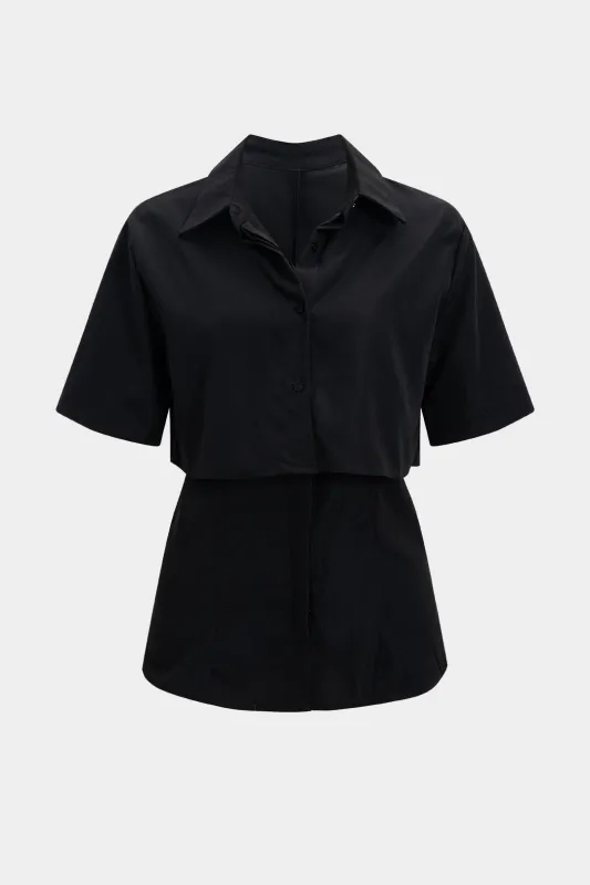 Solid Button Short-Sleeve Shirt sold by Micas