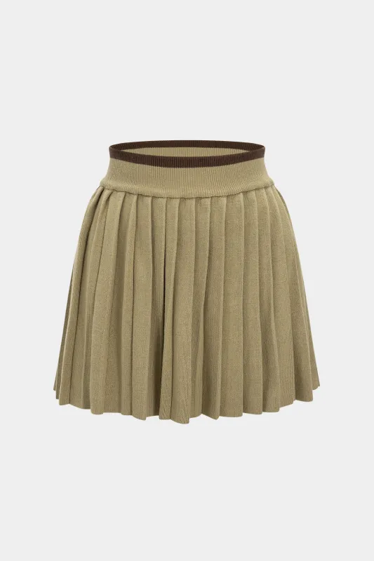 Knit Patchwork High Waist Skirt sold by Micas