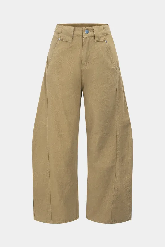 Denim Wide Leg Barrel Jeans sold by Micas