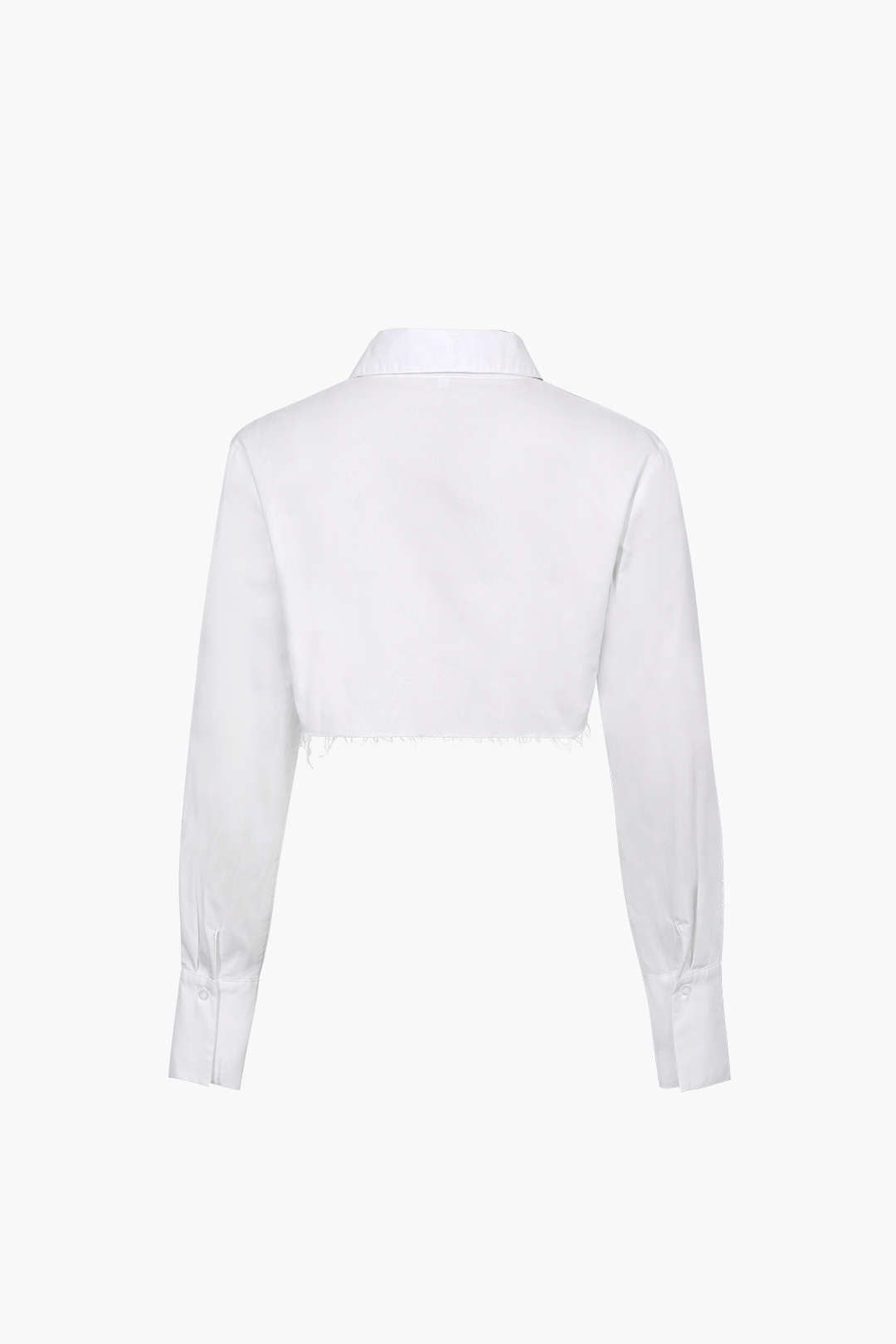 Pocket-Detail Raw Hem Crop Shirt sold by Micas product image thumbnail 2