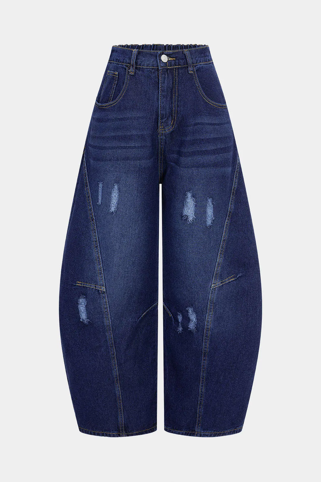 Denim Ripped Barrel Jeans sold by Micas