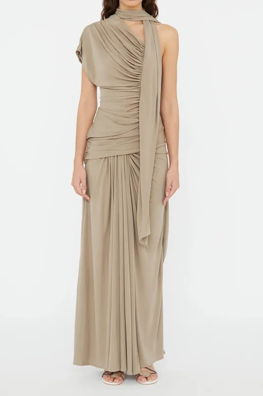 Asymmetrical Pleated One Shoulder Top And Ruched Skirt Set sold by Micas