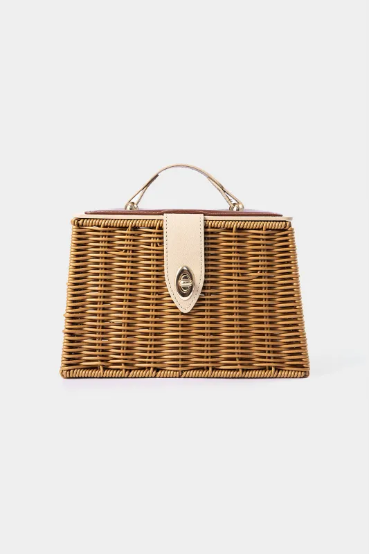 Woven Textured Open Top Tote Bag sold by Micas