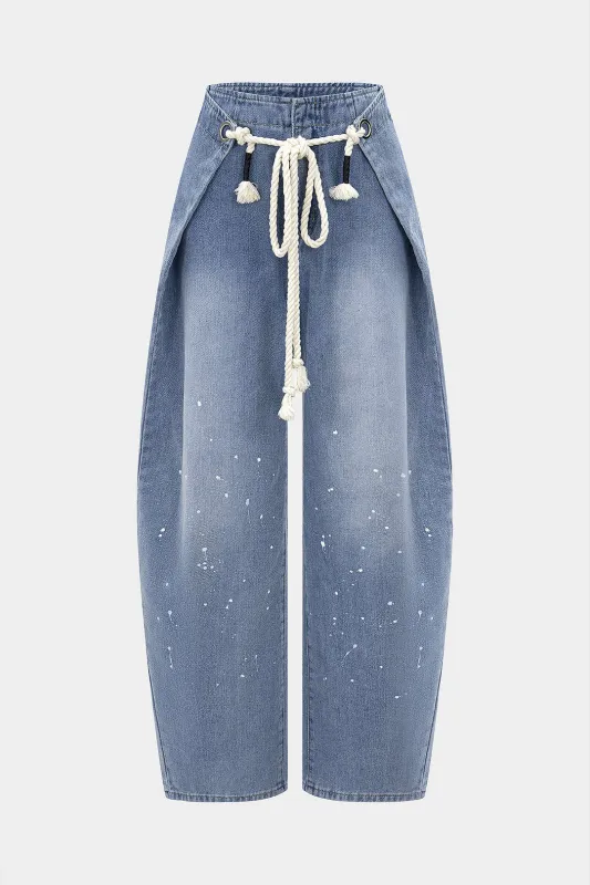 Denim Tie Front Jeans sold by Micas