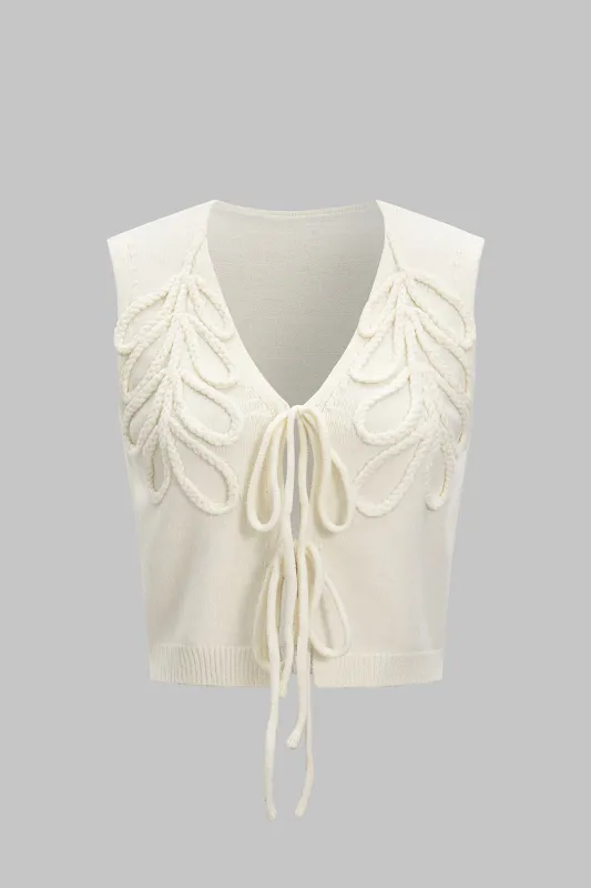 Knit Tie-Up 3D Floral Sweater Vest sold by Micas