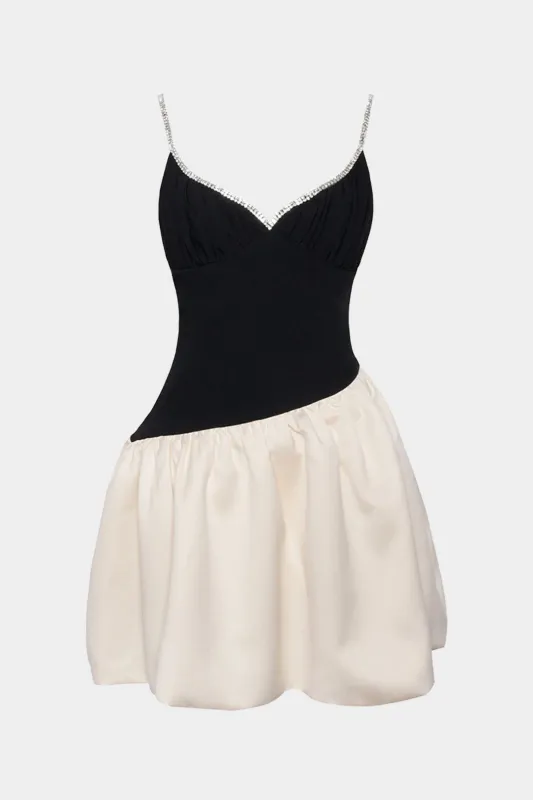 Ruched Contrast Slip Sleeveless Mini Dress sold by Micas