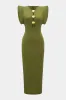Cut Out Metallic Button Zipper Short Sleeve Maxi Dress sold by Micas