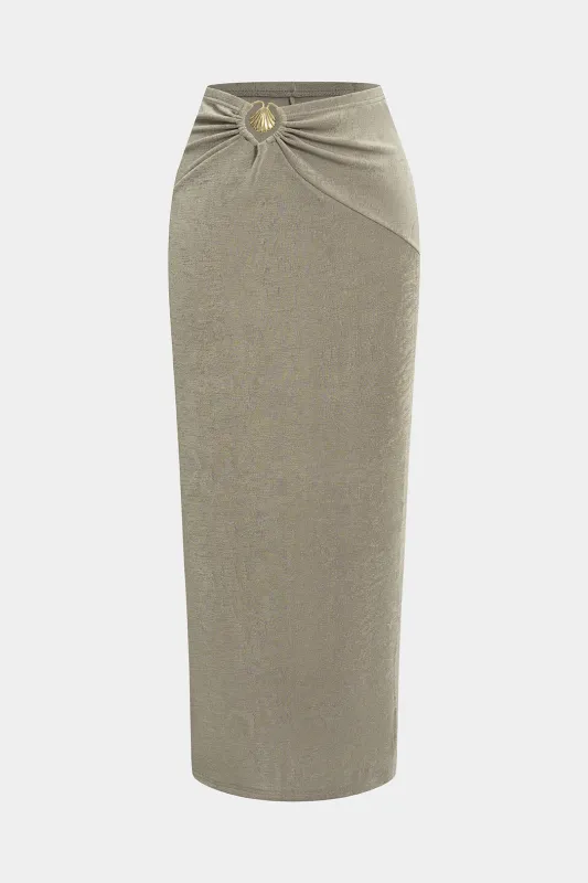 Metallic Decor Low Waist Skirt sold by Micas