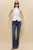 Linen Crossed Button Backless Sleeveless Cami Top sold by Micas