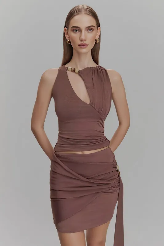 Cut Out Ruched Tank Top sold by Micas