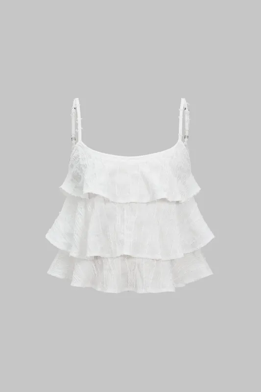Ruffle Slip Cami Top sold by Micas