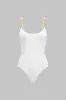 Metallic Chain Sleeveless Bodysuit sold by Micas